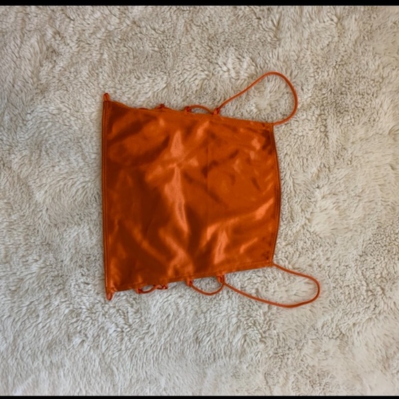 Motel Rocks Tops - Burnt orange Satin tie top
